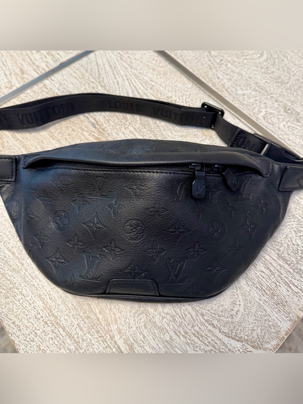 Louis Vuitton Black Monogram Embossed Crossbody Bag - Picture 2 of 10